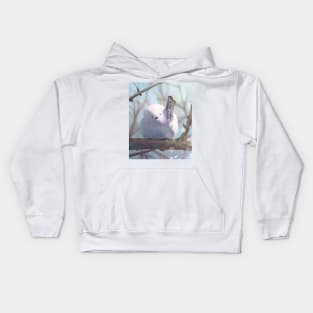 Snow Bird Painting Kids Hoodie